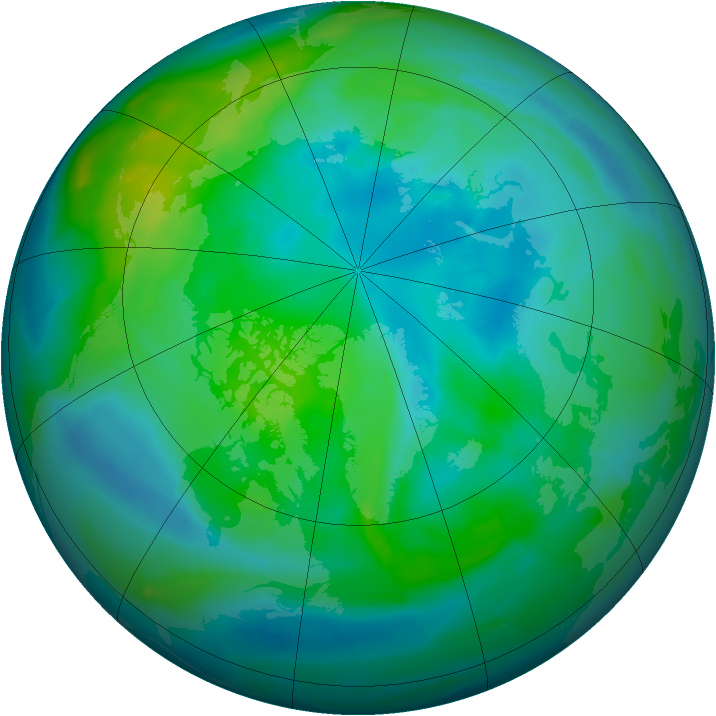 Arctic ozone map for 04 October 2010